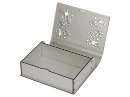 - Деревянная коробка с резной крышкой "Книга", М