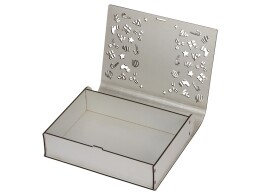 - Деревянная коробка с резной крышкой "Книга", L