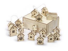 - Елочная гирлянда с лампочками "Зимняя сказка" деревянная + деревянная коробка с наполнителем-стружкой "Ларь"