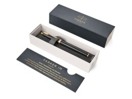 Parker Перьевая ручка Parker IM Premium Black GT, перо: F, цвет чернил: blue, в подарочной упаковке.