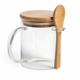 Happy gifts Кружка KIPAL, боросиликатное стекло, бамбук