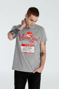 Author's Футболка Hello! I Love You!, серый меланж