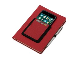 - Блокнот "Pocket" 140*205 мм с карманом для телефона, красный