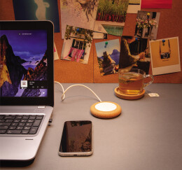 XD Collection Док-станция из пробки и пшеничной соломы с функцией беспроводной зарядки, 5 Вт