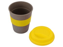 - Стакан с силиконовой крышкой "Cafe", желтый