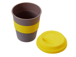 - Стакан с силиконовой крышкой "Cafe", желтый