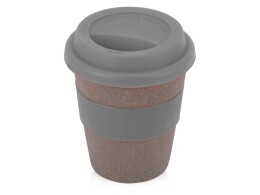 - Стакан с силиконовой крышкой "Cafe", серый