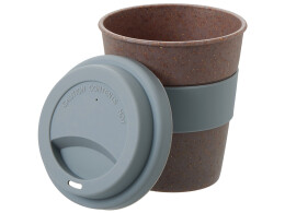 - Стакан с силиконовой крышкой "Cafe", серый