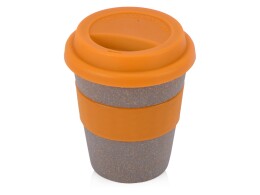 - Стакан с силиконовой крышкой "Cafe", оранжевый