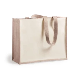 Happy gifts Сумка для покупок "Rotin", бежевый, 39x31,5x16 см, 70% джут, 30% хлопок