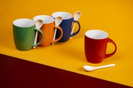 Molti Кружка с ложкой Cheer Up, ver.2, черная