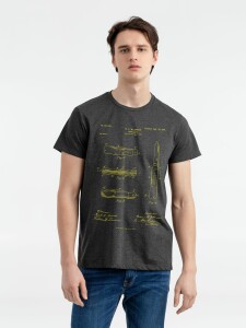 CoolColor Футболка приталенная Old Patents. Knife, черный меланж