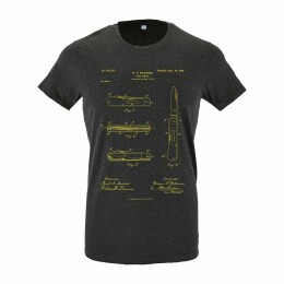 CoolColor Футболка приталенная Old Patents. Knife, черный меланж