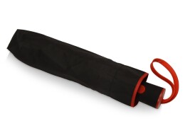 - Зонт-полуавтомат складной Motley с цветными спицами, черный/красный