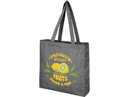 - Эко-сумка Pheebs с клинчиком, изготовленная из переработанного хлопка, плотность 210 г/м2, черный мел