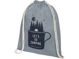 - Рюкзак со шнурком Oregon хлопка плотностью 140 г/м2, серый