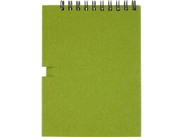 - Блокнот Luciano Eco на пружине, с карандашом, маленький, зеленый