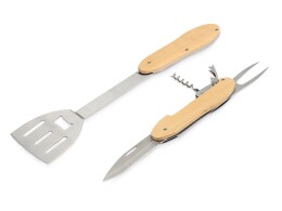 Tour de Grass BBQ мультитул Blade 5в1 с деревянными ручками, в чехле