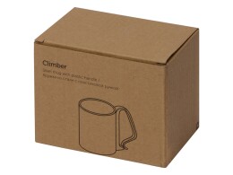 - Стальная кружка Climber с пластиковой ручкой, серебристый/белый