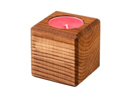 OKTAUR Свеча в декоративном подсвечнике, мокко, вишня