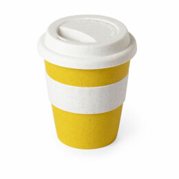 Happy gifts Стакан FLIKER с крышкой, полипропилен с бамбуковым волокном,силикон