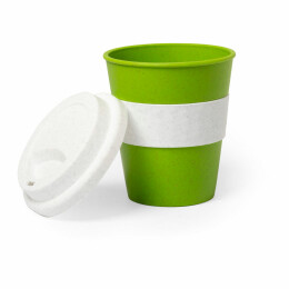 Happy gifts Стакан FLIKER с крышкой, полипропилен с бамбуковым волокном,силикон