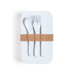 Happy gifts Ланч-бокс MOLKAS, ложка, вилка нож в комплекте, биоразлагаемый пластик