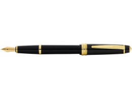 Cross Ручка перьевая Bailey Ligh Polished Black Resin and Gold Tone, перо F