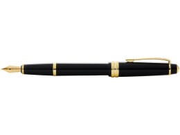 Cross Ручка перьевая Bailey Ligh Polished Black Resin and Gold Tone, перо F