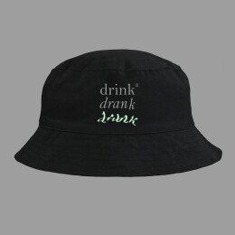Ловец слов Панама Drunk со светящимся принтом, черная
