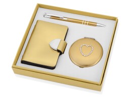 - Набор «Чувства»: шариковая ручка, зеркало, визитница, золотистый (Р)