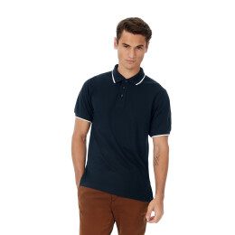 B&C Футболка теннисная Safran Sport темно-синий с белым XXL