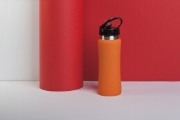 SOFTOUCH Бутылка для воды "Индиана" 600 мл, покрытие soft touch оранжевый