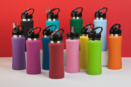 SOFTOUCH Бутылка для воды "Индиана" 600 мл, покрытие soft touch оранжевый