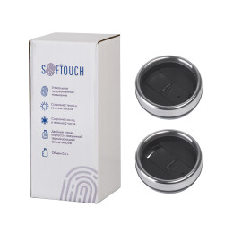 SOFTOUCH Термостакан "Европа" 500 мл, покрытие soft touch зеленый