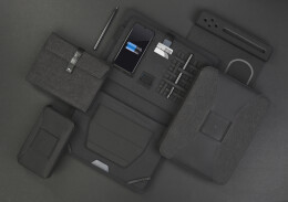 POWERFOLIO Папка А5 с беспроводным зарядным устройством 4000 mAh и блокнотом softtouch