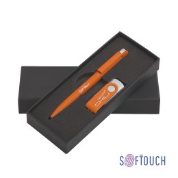 Chili Набор ручка + флеш-карта 16 Гб в футляре, покрытие soft touch оранжевый