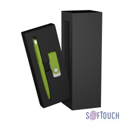 Chili Набор ручка + флеш-карта 16 Гб в футляре, покрытие soft touch зеленое яблоко