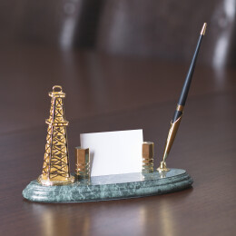 mid-oceangift Подставка под визитки "Нефтяная вышка" с ручкой