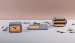 mid-oceangift Часы "Stonehenge" с беспроводным зарядным устройством, камень/бамбук