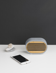 mid-oceangift Bluetooth-колонка "Stonehenge" 5Вт с беспроводным зарядным устройством, камень/бамбук