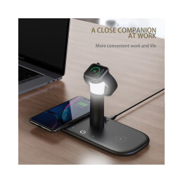 mid-oceangift Настольная беспроводная (15W) зарядная станция "Bridge" для часов, наушников, смартфонов, с лампой
