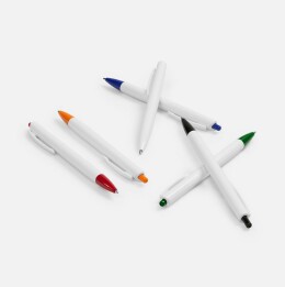 Open Ручка шариковая Tick, белая с оранжевым