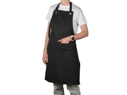 Eat & Bite Хлопковый фартук Delight с карманом и регулируемыми завязками, черный