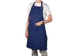 Eat & Bite Хлопковый фартук Delight с карманом и регулируемыми завязками, синий нэйви