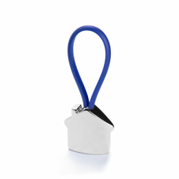 Happy Gifts Extra Брелок BOLKY, металл/силикон, серебристый c синим, 2,8х2,7х1 см