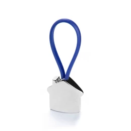 Happy Gifts Extra Брелок BOLKY, металл/силикон, серебристый c синим, 2,8х2,7х1 см