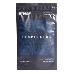 Hydrop Бесклапанная фильтрующая маска RESPIRATOR 800 HYDROP серая с логотипом в фирменном пакете