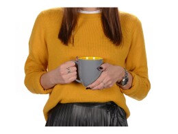 Разное Кружка керамическая «Gracy» 450мл, серый/желтый