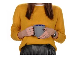 Разное Кружка керамическая «Gracy» 450мл, серый/темно-синий